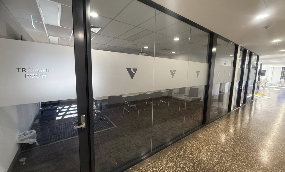 Window Frosting for Board Room