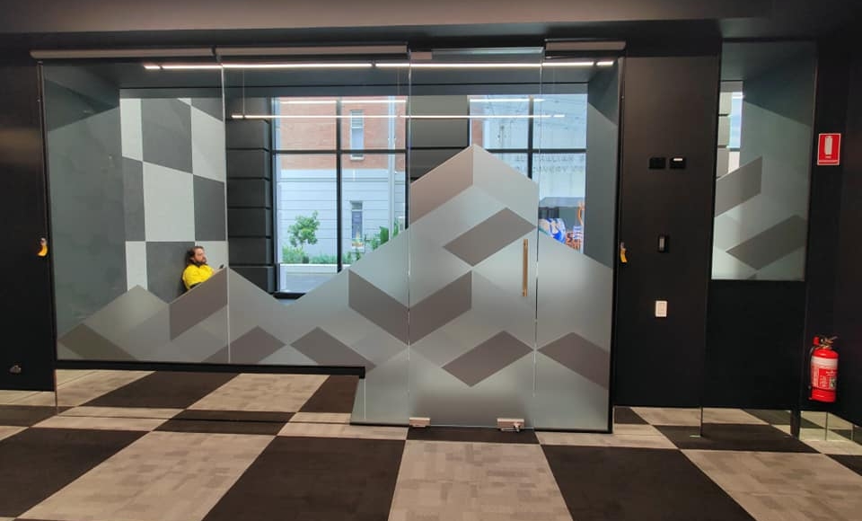 Lobby Window Frosting - Custom Print